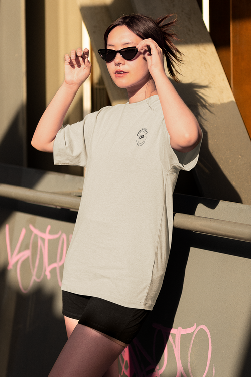 Graphic Oversized faded t-shirt - Bone